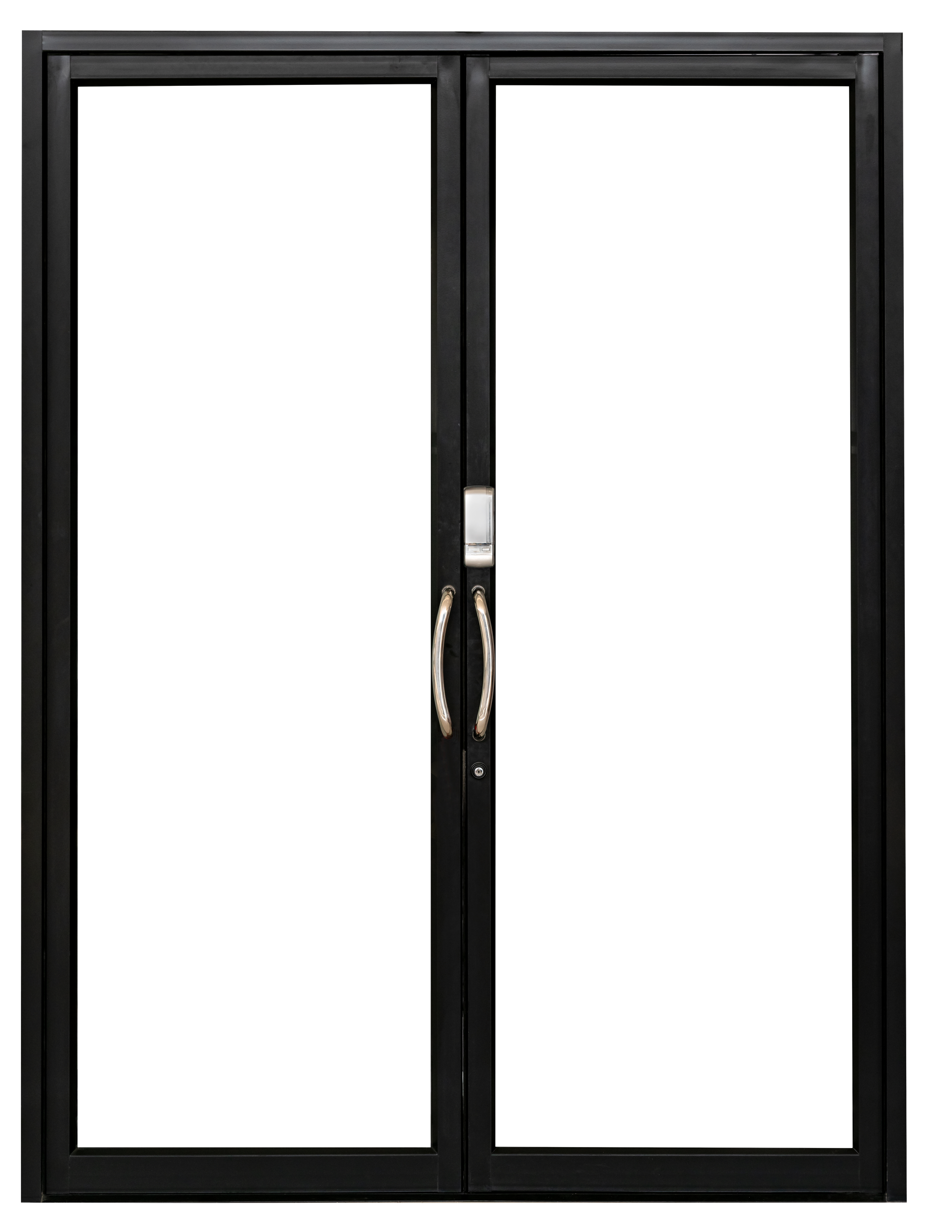 Porte-fenêtre noire.