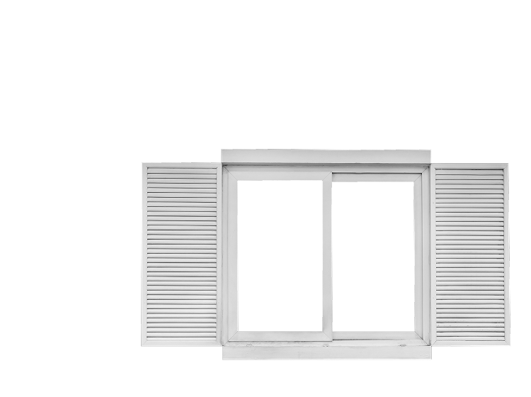 Fenêtre avec des volets ouverts.