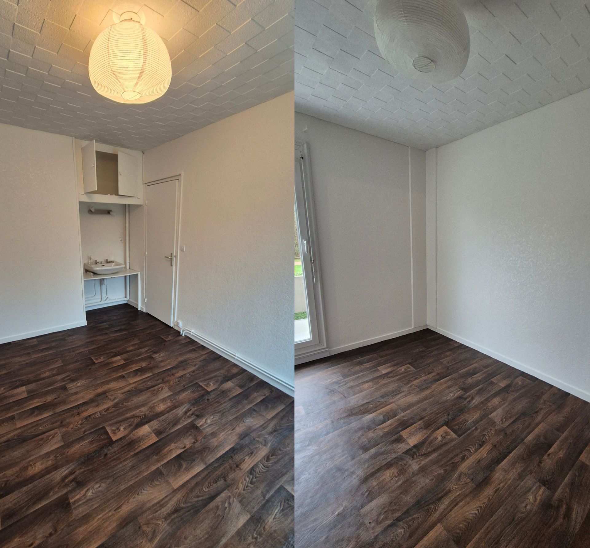 Montage de travaux intérieurs pour des travaux de peinture dans un appartement