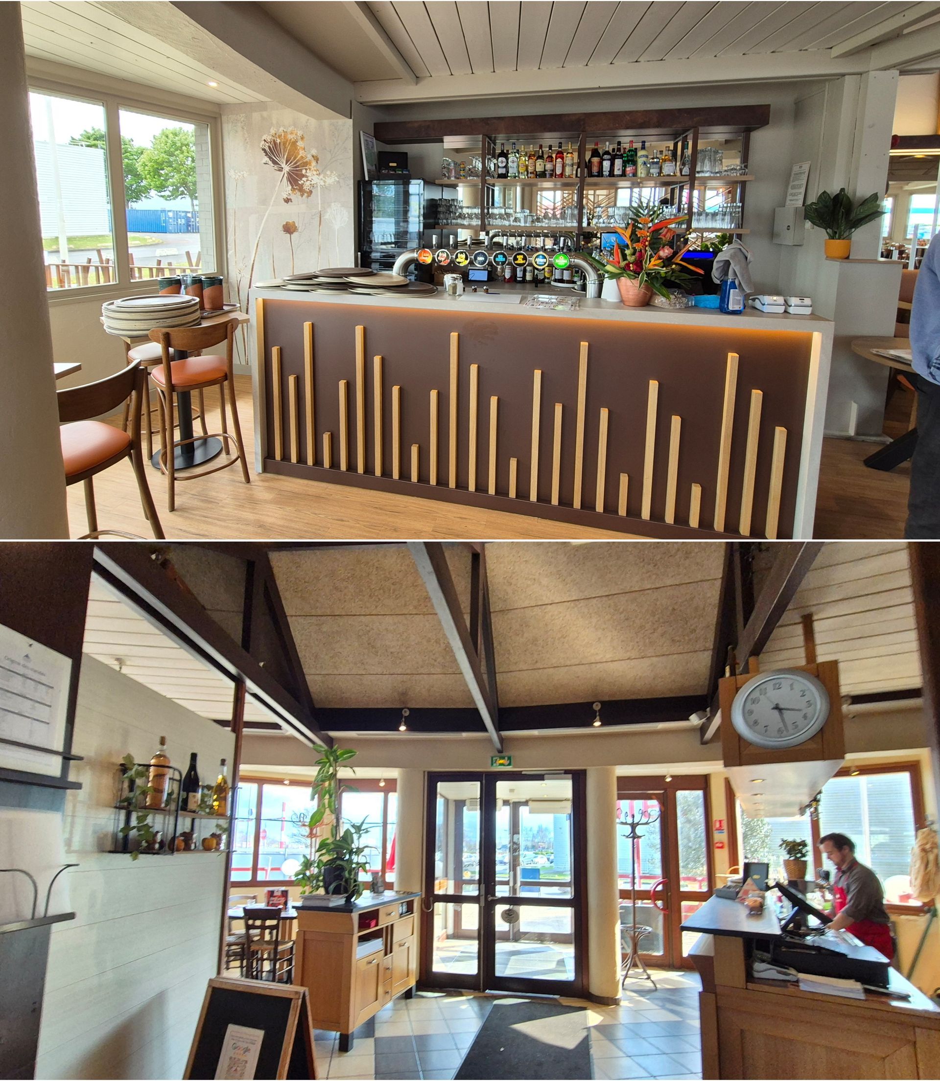 Travaux pour changer les revêtements au niveau du bar de Courtepaille