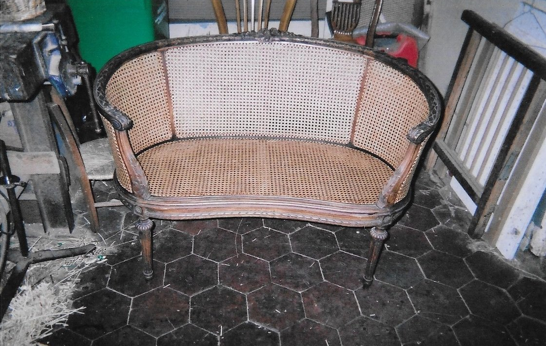 Cannage banquette ancienne