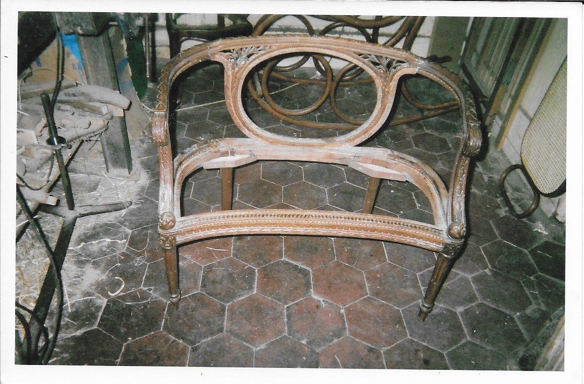 Cannage banquette ancienne