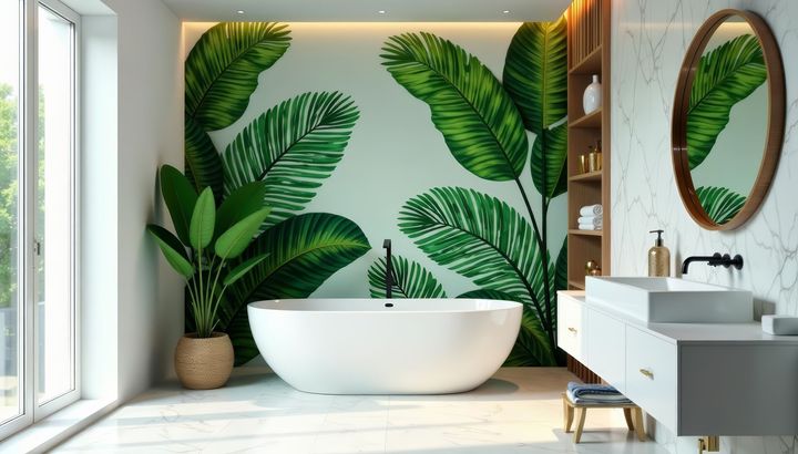 Du papier peint avec des feuilles