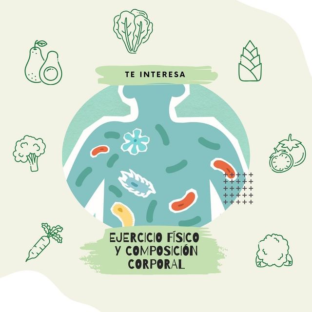 Una ilustración del cuerpo de una persona con verduras y frutas a su alrededor.