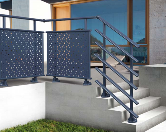 Garde-corps alu bleu