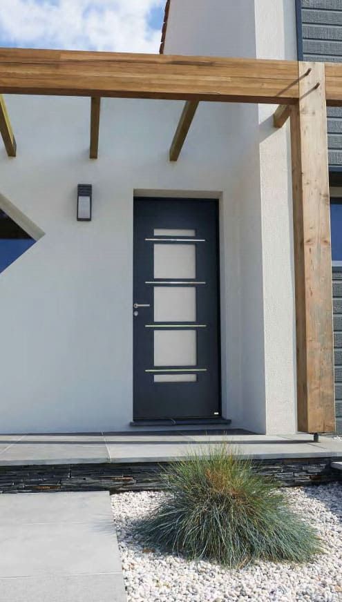 Porte d'entrée alu bleue