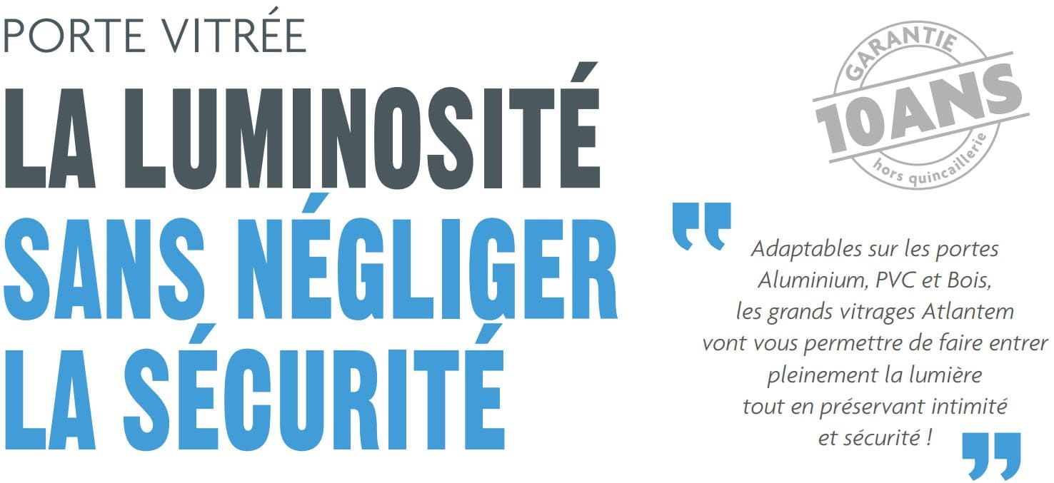 Slogan porte d'entrée vitrée