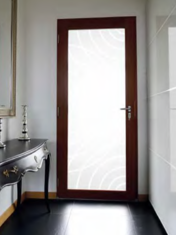 Porte d'entrée vitrée marron