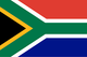 A close up of the south african flag on a white background