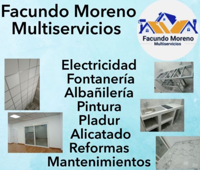 Tarjeta con todos los servicios de Facundo Moreno Multiservicios