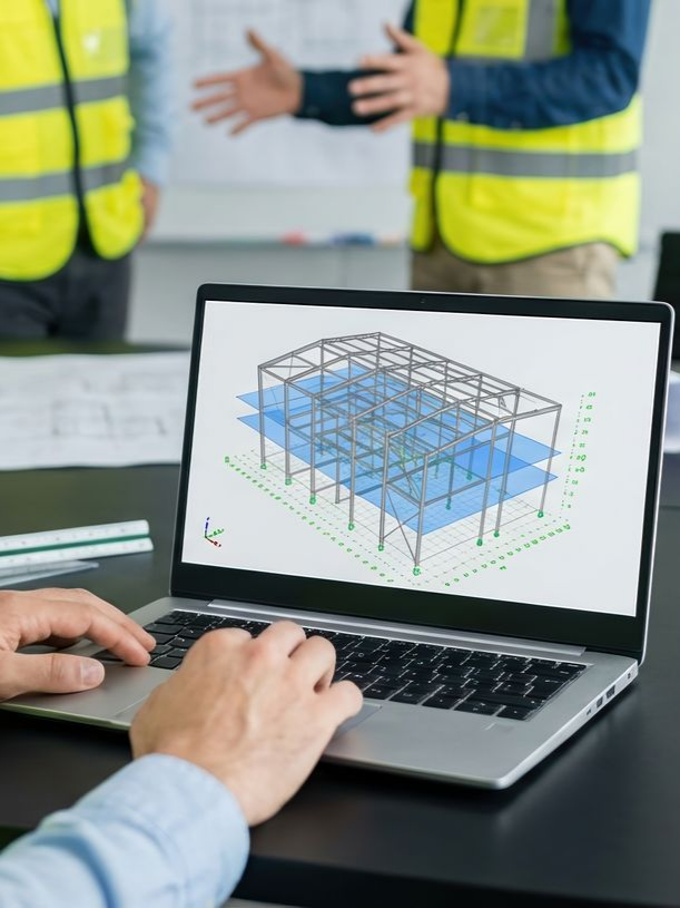 Plan en 3D sur un écran d'ordinateur