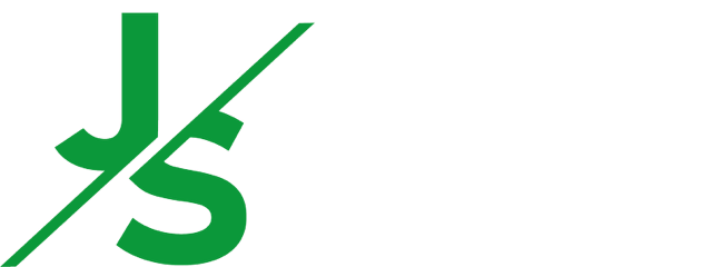 Grüne Buchstaben „JS“, die durchgestrichen sind.