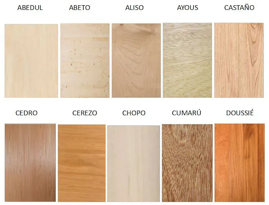 Hay muchos tipos diferentes de madera en esta imagen.