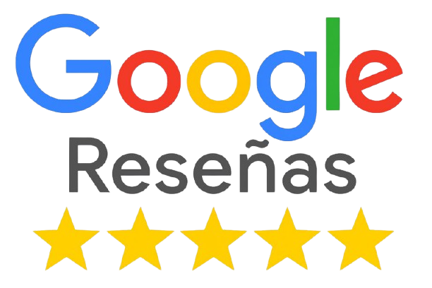 Logotipo de Google Reviews con cuatro estrellas doradas.
