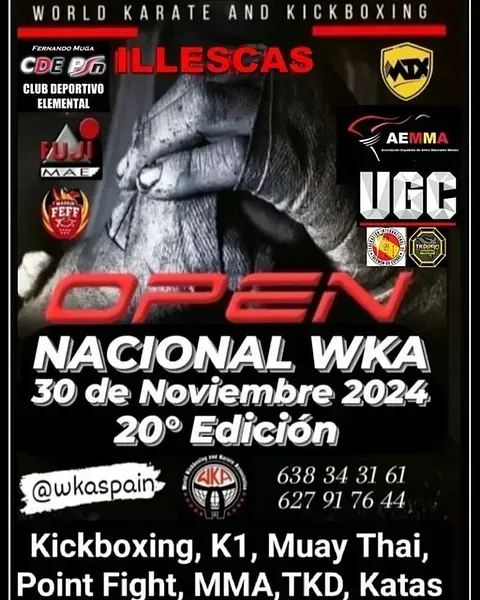 Un cartel para el torneo mundial de karate y kickboxing.