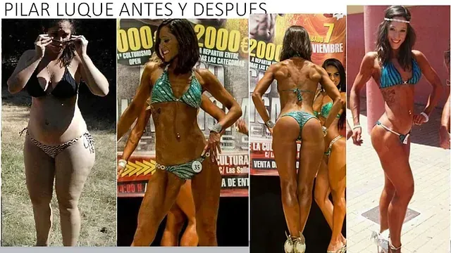 Pilar luque antes y despues shows a woman in a bikini taking a picture