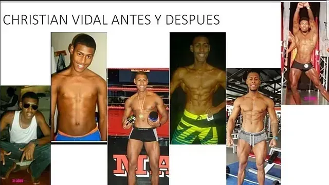 A collage of pictures of christian vidal antes y después
