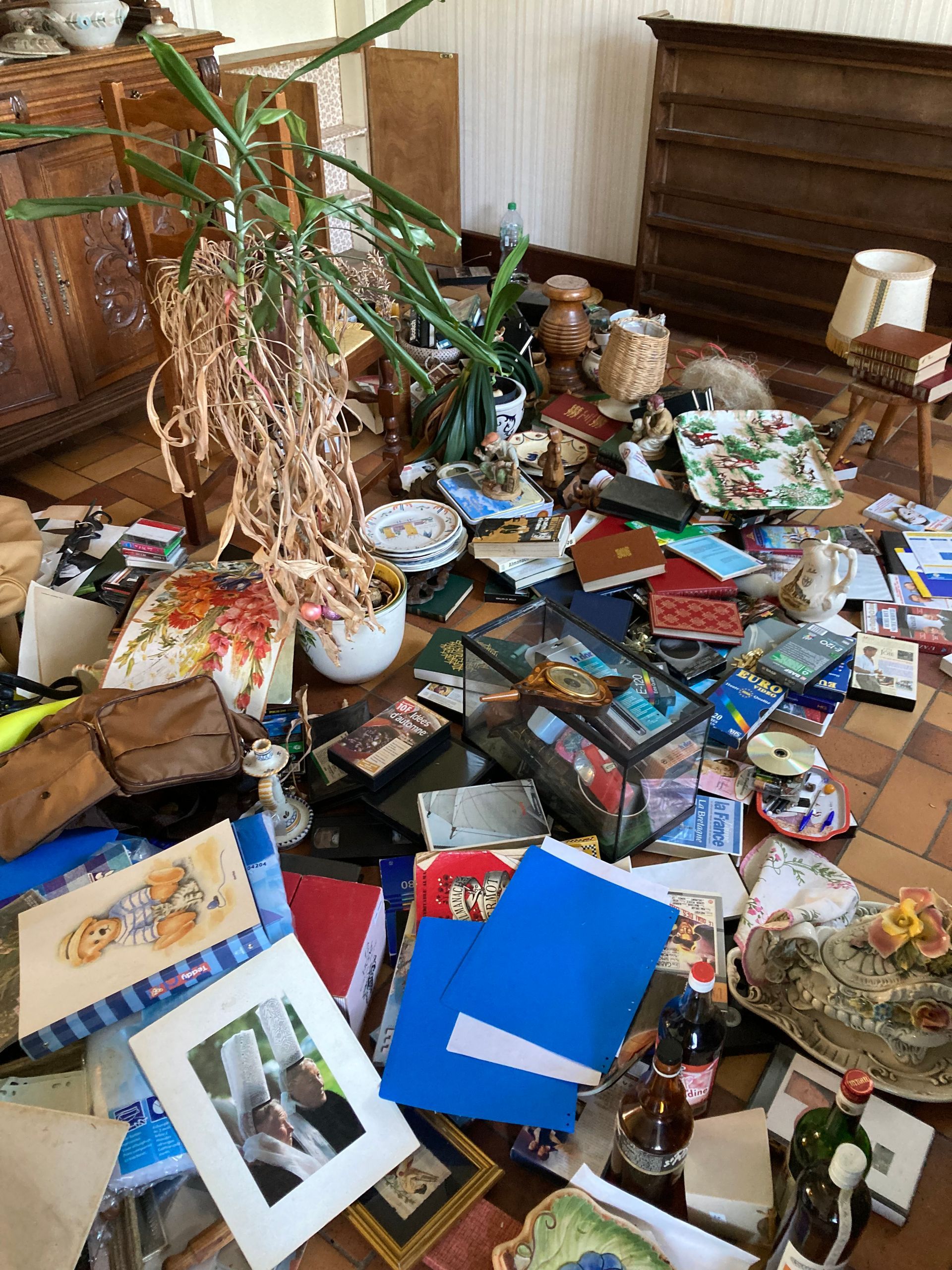 Objets à trier pour débarras
