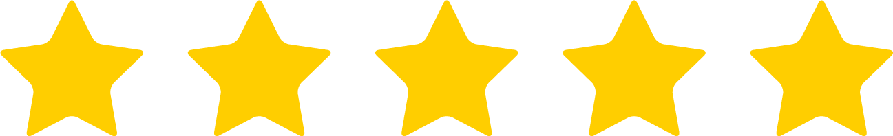 5 étoiles jaune sur fond gris clair