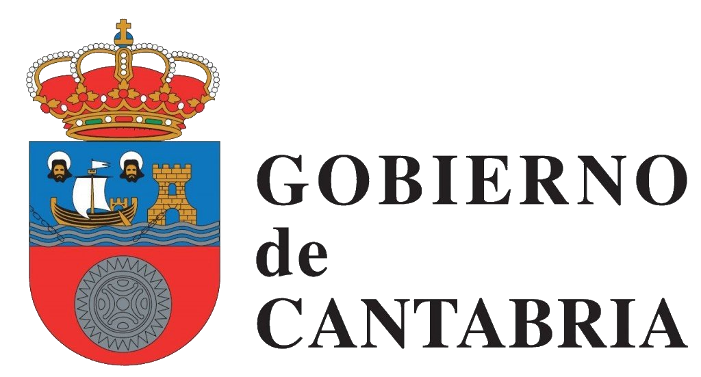 Un logotipo para el gobierno de Cantabria con un escudo de armas.
