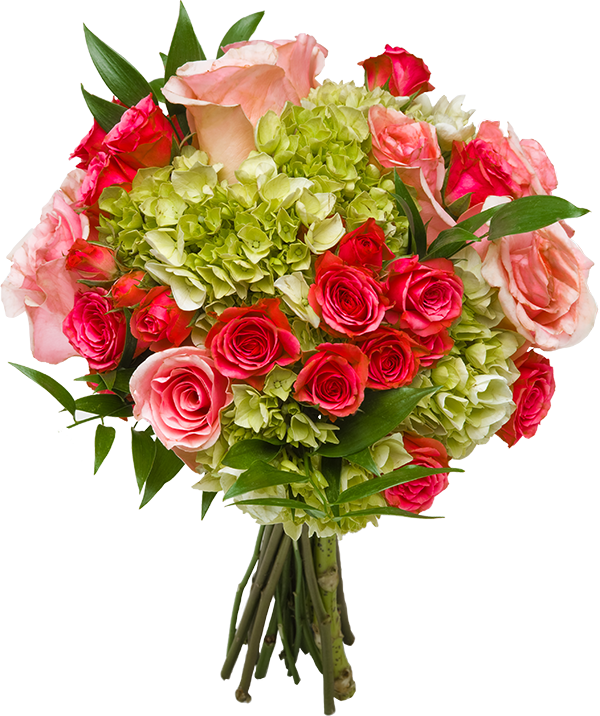 bouquet de mariée aux tons rouges et verts