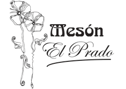 Un logotipo en blanco y negro para Mesón El Prado.