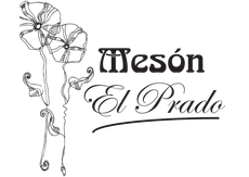Un logotipo en blanco y negro para Mesón El Prado.