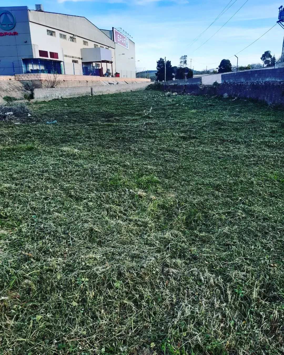 Una cortadora de césped se encuentra sobre un césped verde y exuberante.