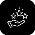 Icon Hand mit drei Sternen
