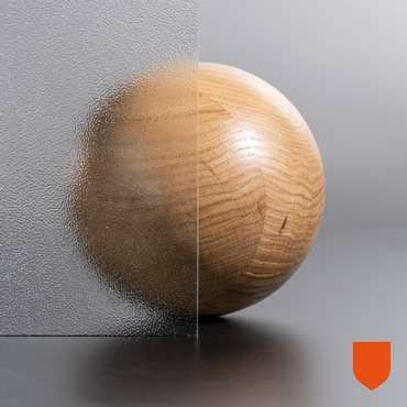 Une sphère en bois et texture de verre translucide