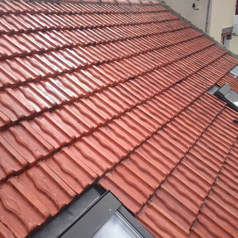 Une toiture rouge neuve