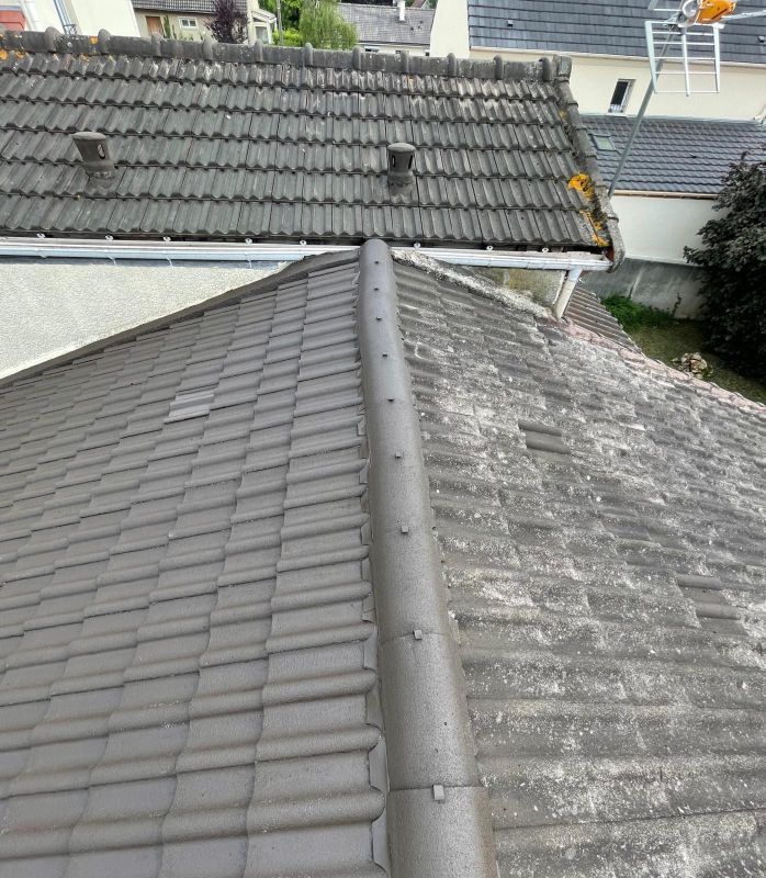 Toiture en cours de traitement