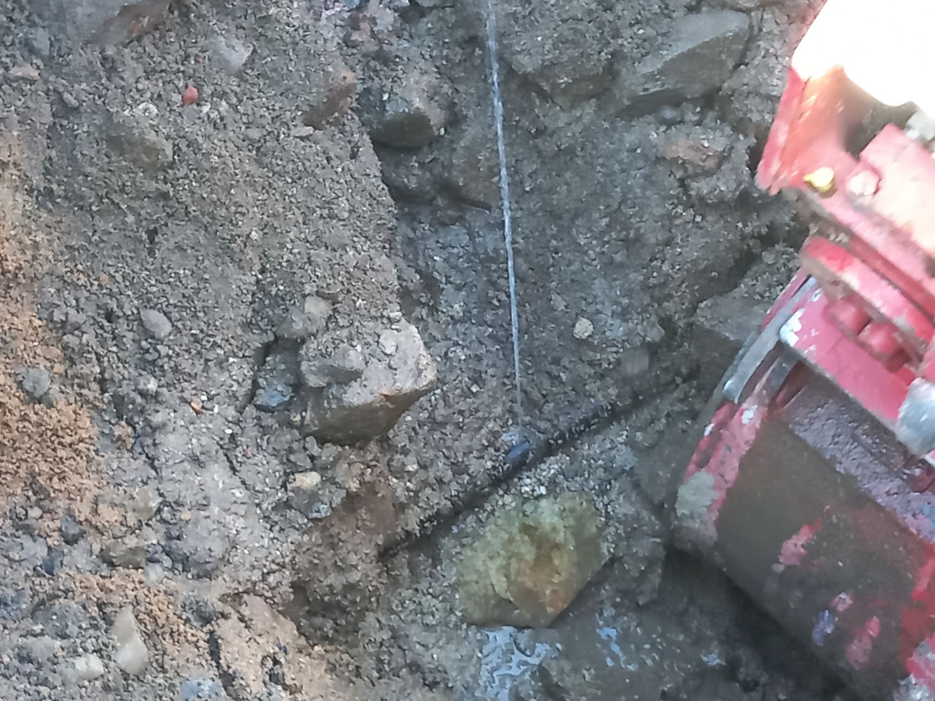 Canalisation sous le tracé