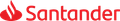 Un logotipo de Santander rojo sobre un fondo blanco.