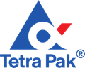 Un logotipo azul y blanco para Tetra Pak.