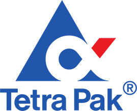 Un logotipo azul y blanco para Tetra Pak.