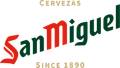 A logo for san miguel cervezas since 1890