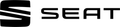 Un logotipo de asiento en blanco y negro sobre un fondo blanco.