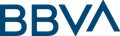 Un logotipo azul de BBVA sobre un fondo blanco.