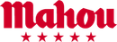 Un logotipo de Mahou con tres estrellas.