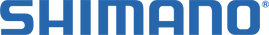 La palabra shimano está escrita en azul sobre un fondo blanco.