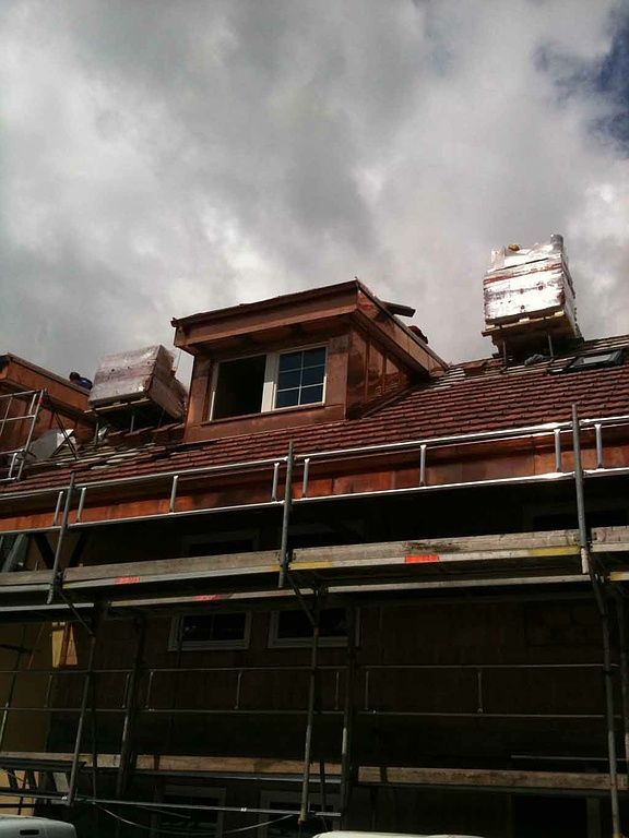 Schleppgaube mit Kupferblech bekleidet