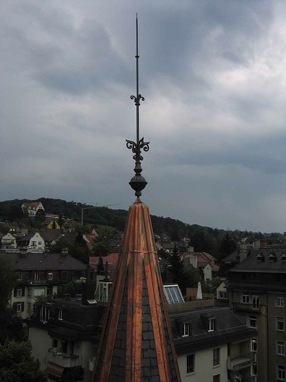 Restaurierte Turmspitze unter Denkmalschutz