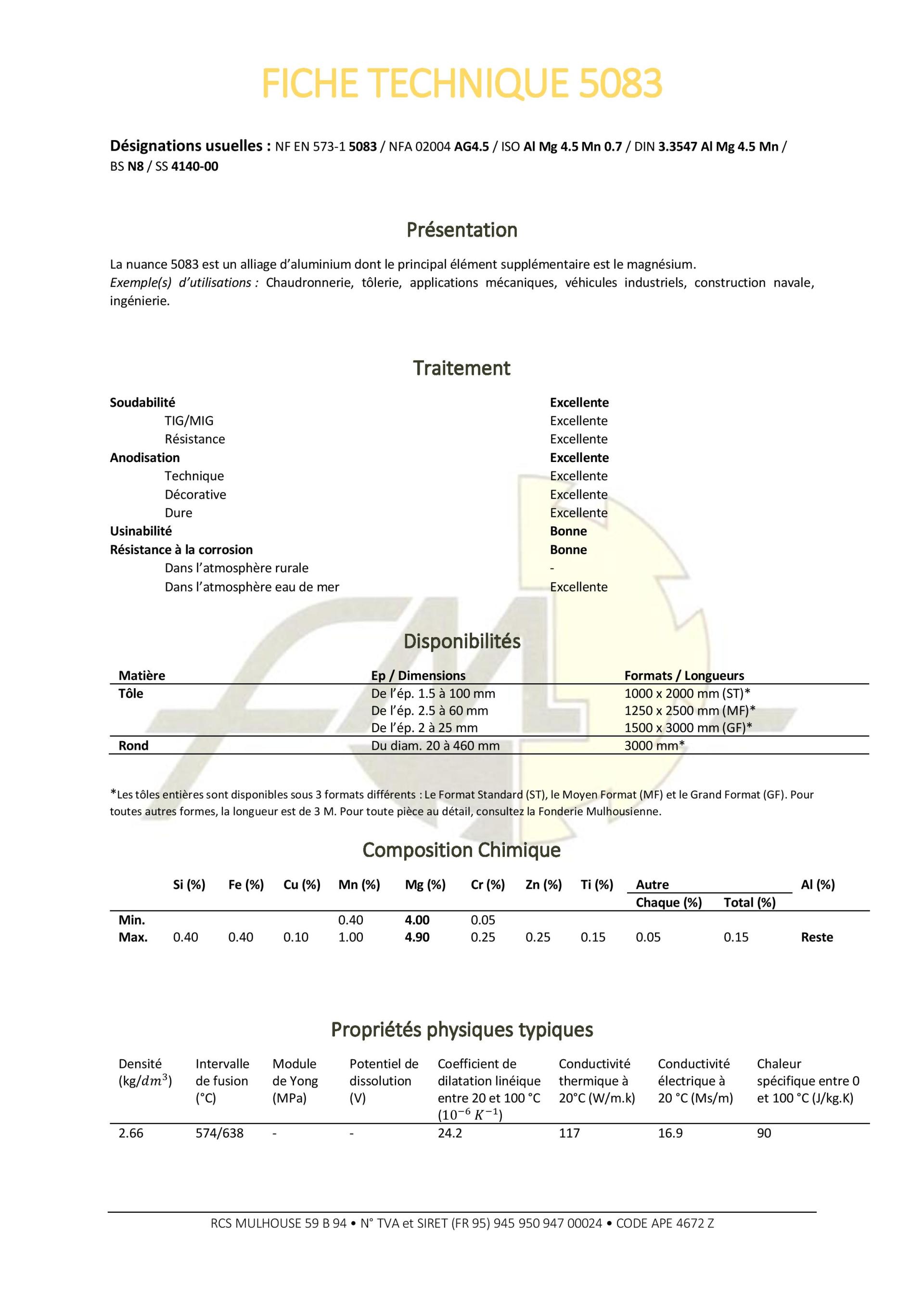 Fiche technique d'un produit, comprenant la liste de ses caractéristiques, paramètres et spécifications.