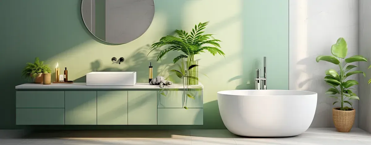 Un baño con bañera, lavabo y espejo.