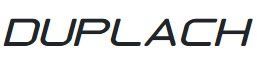 La palabra duplach está escrita en negro sobre un fondo blanco.