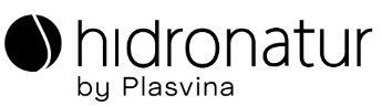 El logotipo de hidronatur de plasvina es en blanco y negro.