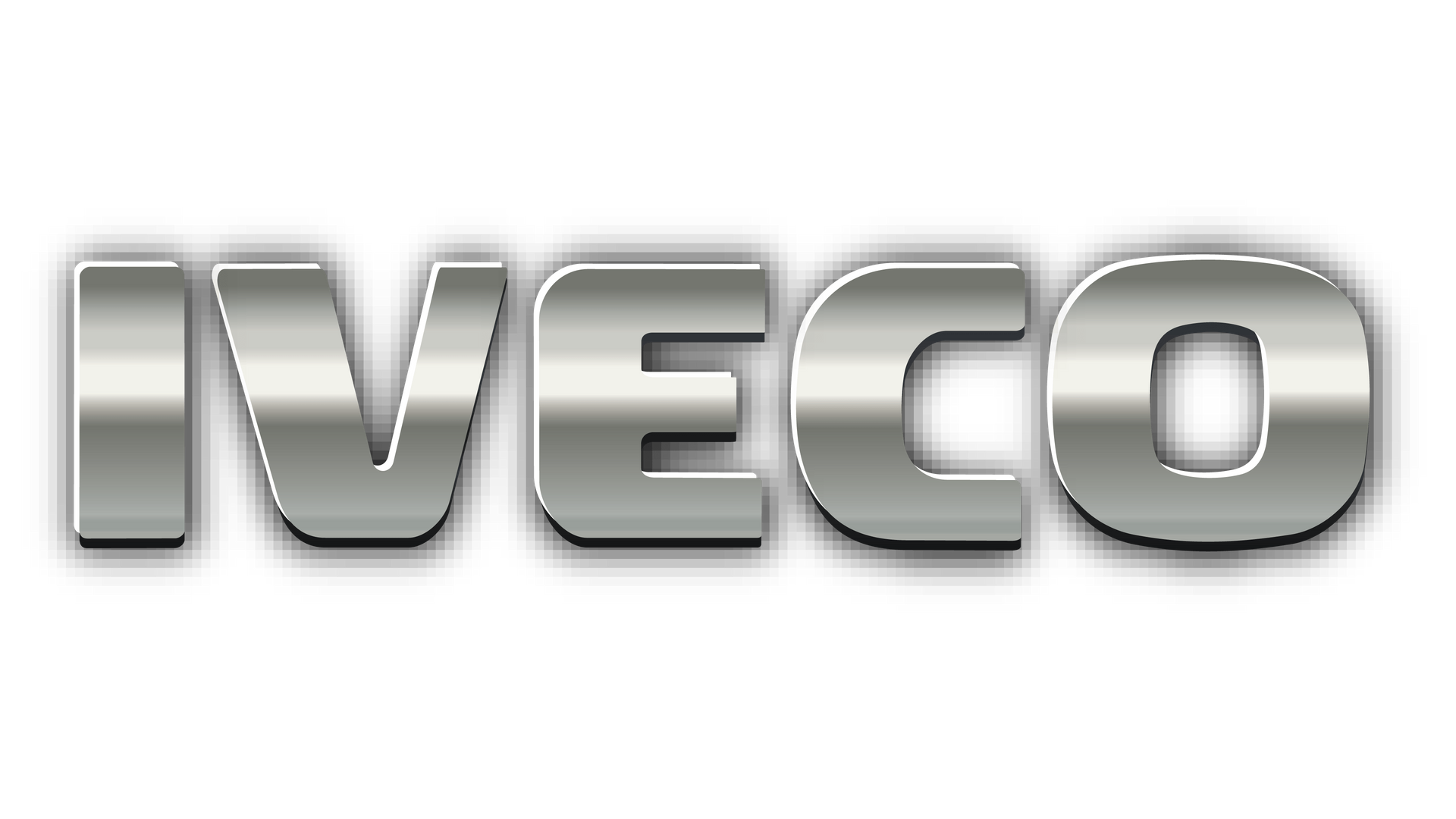 Logotipo de Iveco en gris metalizado.