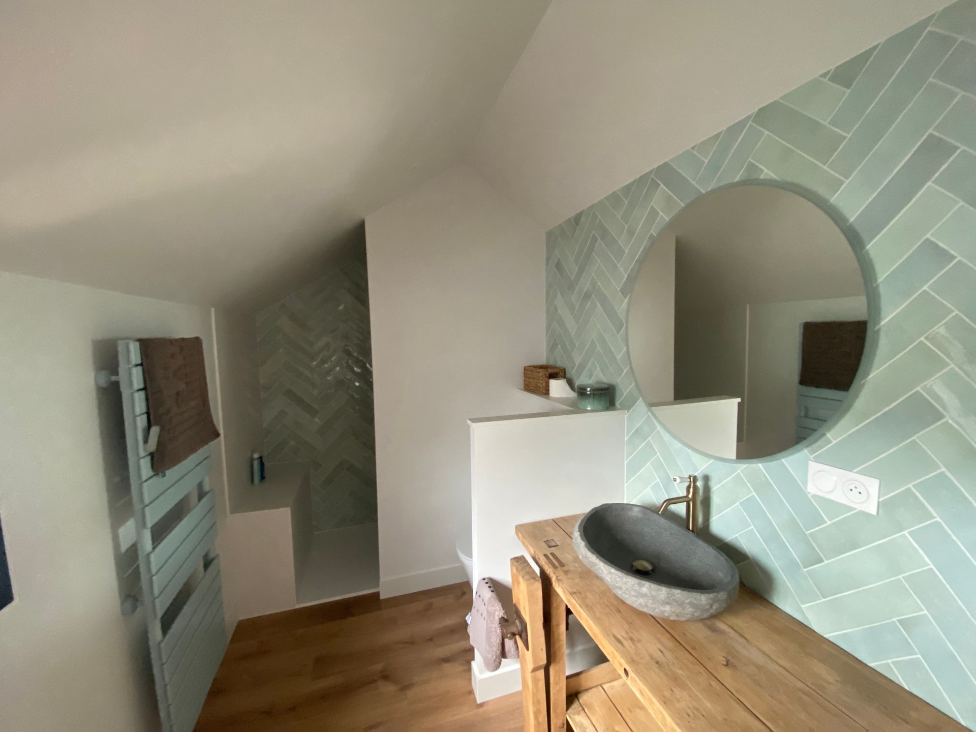 Combles aménagés en salle de bains