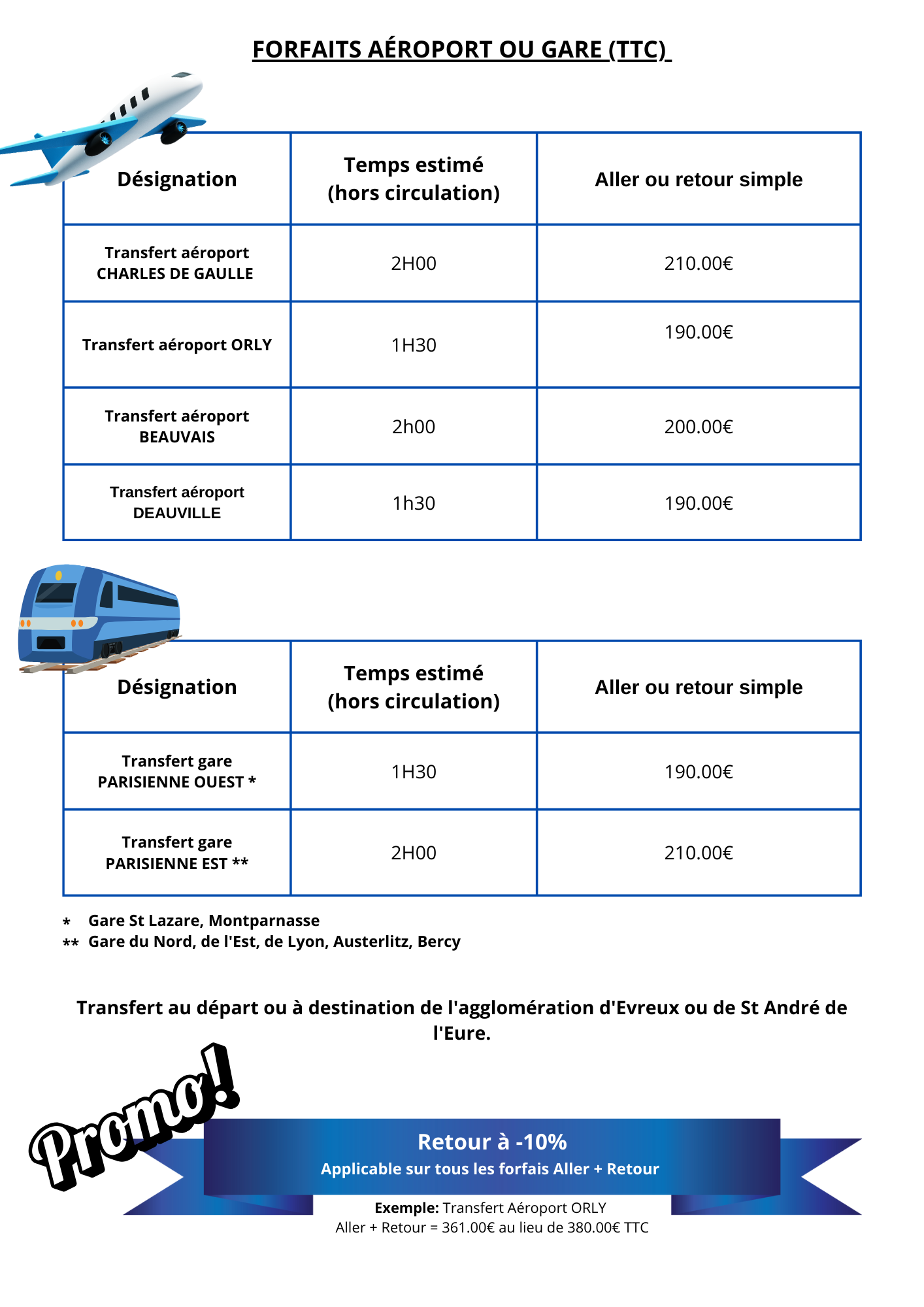 Tarifs 2023